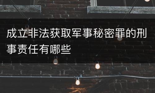 成立非法获取军事秘密罪的刑事责任有哪些