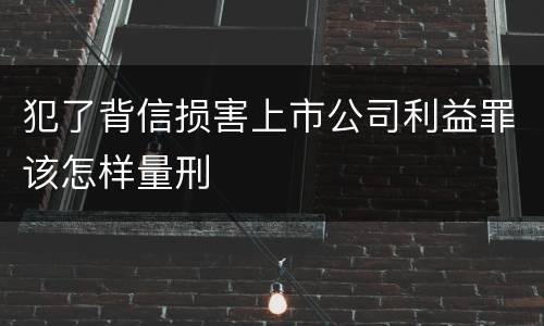 犯了背信损害上市公司利益罪该怎样量刑