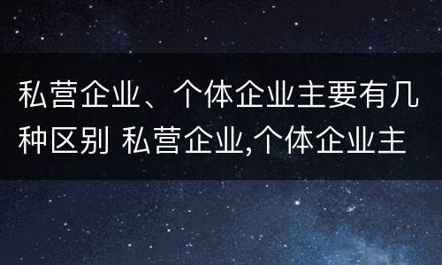 私营企业、个体企业主要有几种区别 私营企业,个体企业主要有几种区别