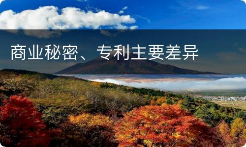 商业秘密、专利主要差异