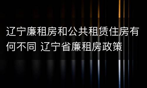 辽宁廉租房和公共租赁住房有何不同 辽宁省廉租房政策