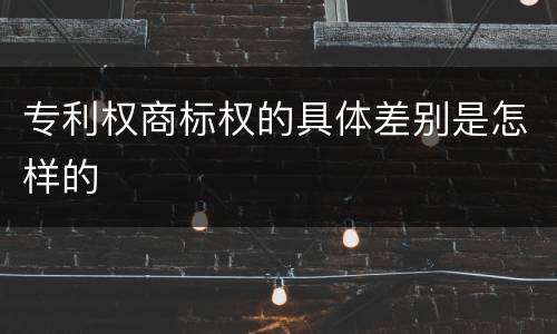 专利权商标权的具体差别是怎样的