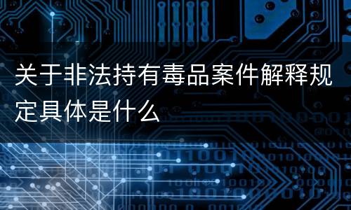关于非法持有毒品案件解释规定具体是什么