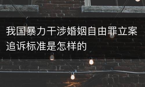 我国暴力干涉婚姻自由罪立案追诉标准是怎样的