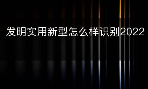 发明实用新型怎么样识别2022