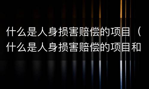 什么是人身损害赔偿的项目（什么是人身损害赔偿的项目和标准）