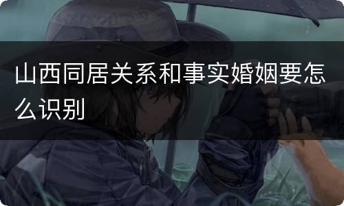 山西同居关系和事实婚姻要怎么识别