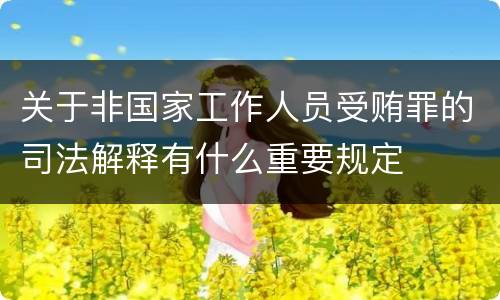 关于非国家工作人员受贿罪的司法解释有什么重要规定