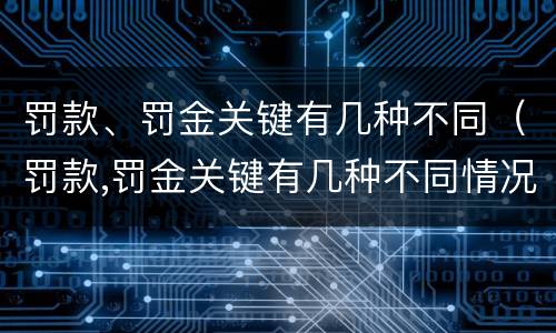 罚款、罚金关键有几种不同（罚款,罚金关键有几种不同情况）
