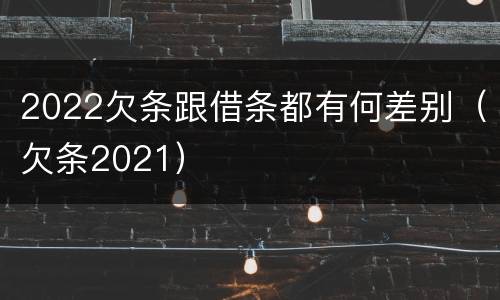 2022欠条跟借条都有何差别（欠条2021）