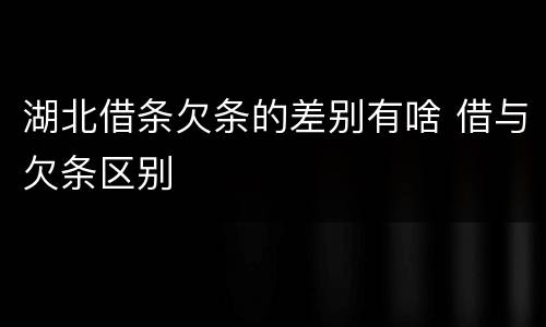 湖北借条欠条的差别有啥 借与欠条区别