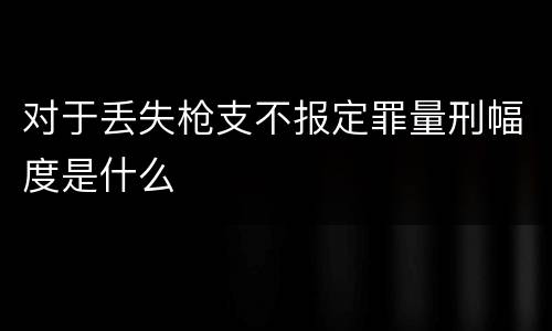 对于丢失枪支不报定罪量刑幅度是什么