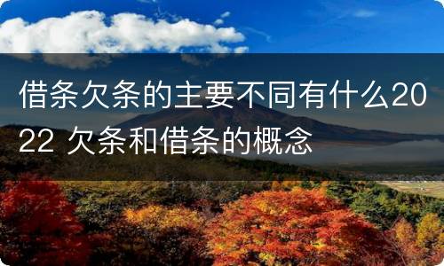 借条欠条的主要不同有什么2022 欠条和借条的概念