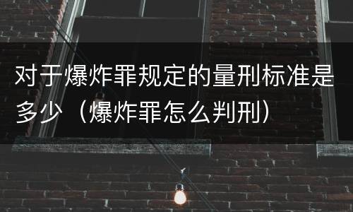 对于爆炸罪规定的量刑标准是多少（爆炸罪怎么判刑）
