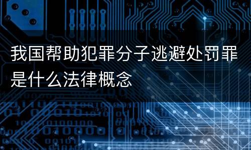 我国帮助犯罪分子逃避处罚罪是什么法律概念