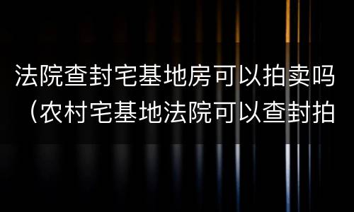 法院查封宅基地房可以拍卖吗（农村宅基地法院可以查封拍卖吗）