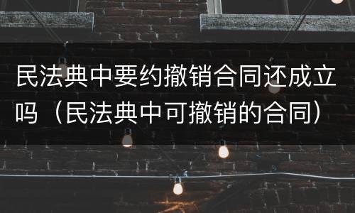 民法典中要约撤销合同还成立吗（民法典中可撤销的合同）