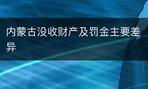 内蒙古没收财产及罚金主要差异