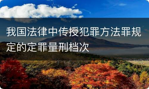 我国法律中传授犯罪方法罪规定的定罪量刑档次
