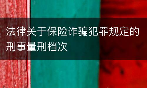 法律关于保险诈骗犯罪规定的刑事量刑档次