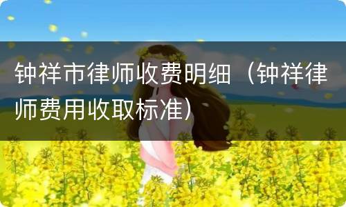 钟祥市律师收费明细（钟祥律师费用收取标准）