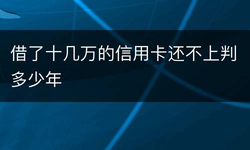 借了十几万的信用卡还不上判多少年