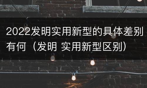 2022发明实用新型的具体差别有何（发明 实用新型区别）