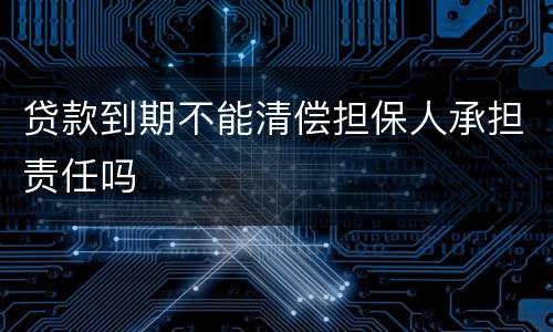 贷款到期不能清偿担保人承担责任吗