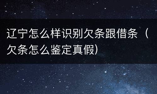 辽宁怎么样识别欠条跟借条（欠条怎么鉴定真假）