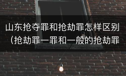 山东抢夺罪和抢劫罪怎样区别（抢劫罪一罪和一般的抢劫罪）