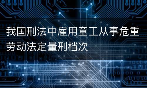 我国刑法中雇用童工从事危重劳动法定量刑档次