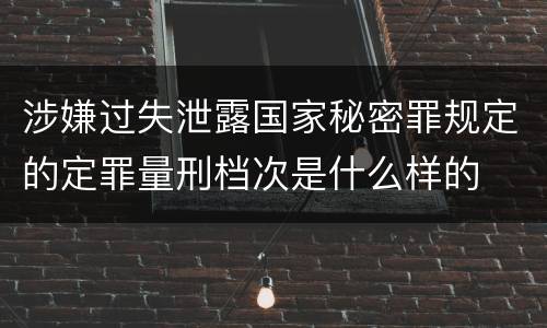 涉嫌过失泄露国家秘密罪规定的定罪量刑档次是什么样的
