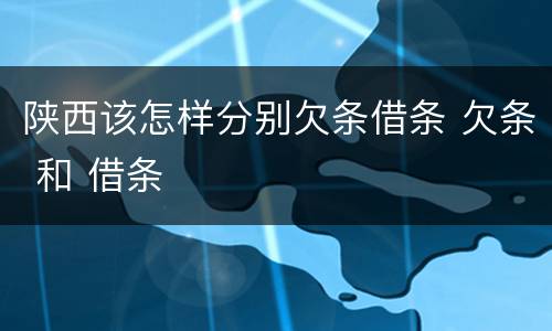 陕西该怎样分别欠条借条 欠条 和 借条