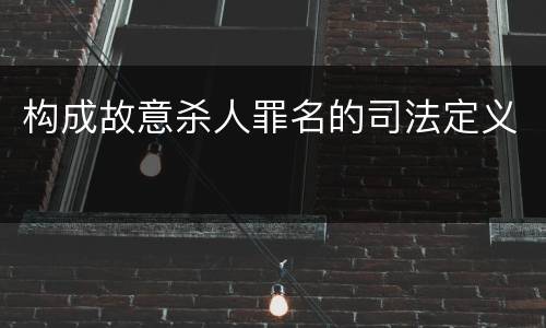 构成故意杀人罪名的司法定义