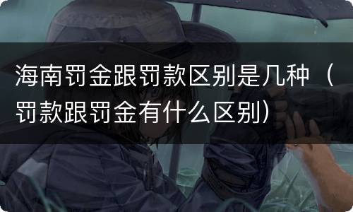 海南罚金跟罚款区别是几种（罚款跟罚金有什么区别）