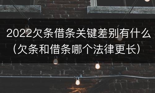 2022欠条借条关键差别有什么（欠条和借条哪个法律更长）
