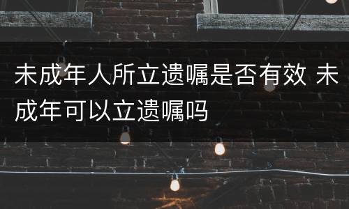 未成年人所立遗嘱是否有效 未成年可以立遗嘱吗