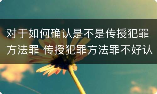 对于如何确认是不是传授犯罪方法罪 传授犯罪方法罪不好认定