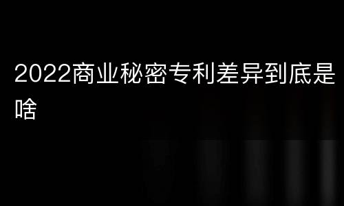 2022商业秘密专利差异到底是啥