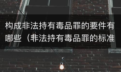 构成非法持有毒品罪的要件有哪些（非法持有毒品罪的标准）