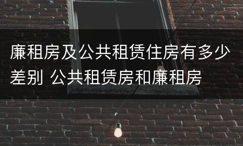 廉租房及公共租赁住房有多少差别 公共租赁房和廉租房