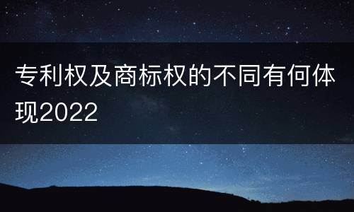 专利权及商标权的不同有何体现2022