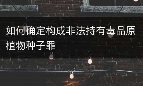 如何确定构成非法持有毒品原植物种子罪