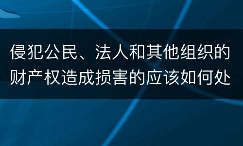 侵犯公民、法人和其他组织的财产权造成损害的应该如何处理