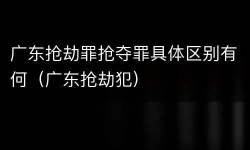 广东抢劫罪抢夺罪具体区别有何（广东抢劫犯）