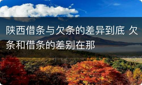 陕西借条与欠条的差异到底 欠条和借条的差别在那