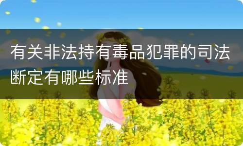 有关非法持有毒品犯罪的司法断定有哪些标准