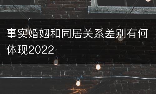 事实婚姻和同居关系差别有何体现2022