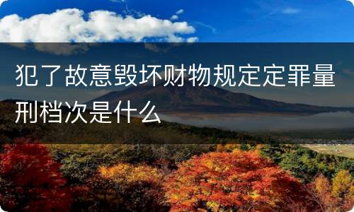 犯了故意毁坏财物规定定罪量刑档次是什么