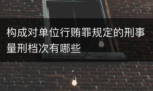 构成对单位行贿罪规定的刑事量刑档次有哪些